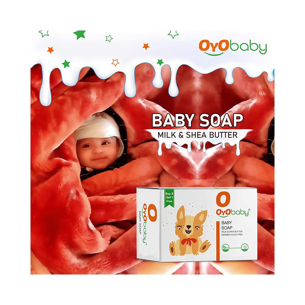 Oyo Baby Milk & Shea Butter Baby Soap (75gm Each) Buy 3 Get 1 Free - Image 5