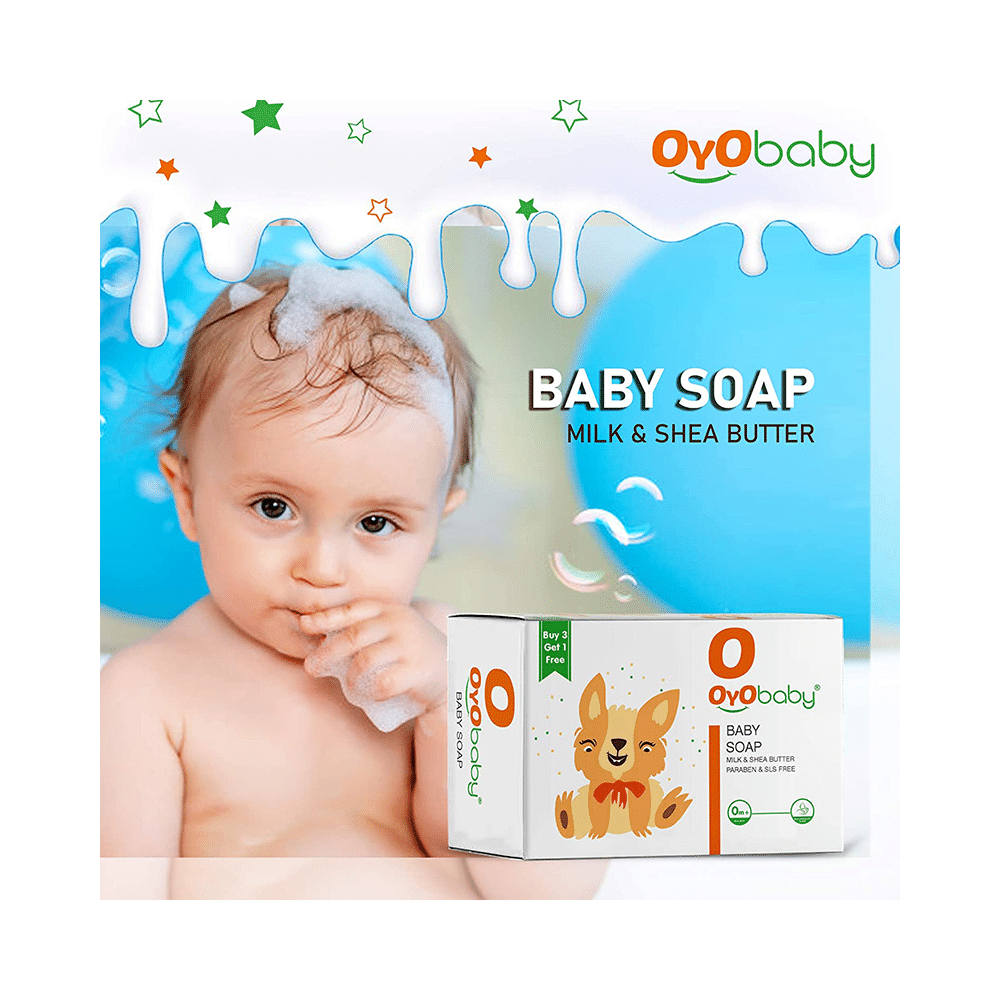 Oyo Baby Milk & Shea Butter Baby Soap (75gm Each) Buy 3 Get 1 Free - Image 2