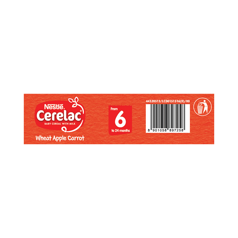 Nestle Cerelac Baby Cereal with Milk & Iron (from 6 to 24 Months) | Wheat Apple Carrot - Image 7