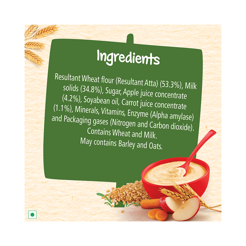 Nestle Cerelac Baby Cereal with Milk & Iron (from 6 to 24 Months) | Wheat Apple Carrot - Image 3