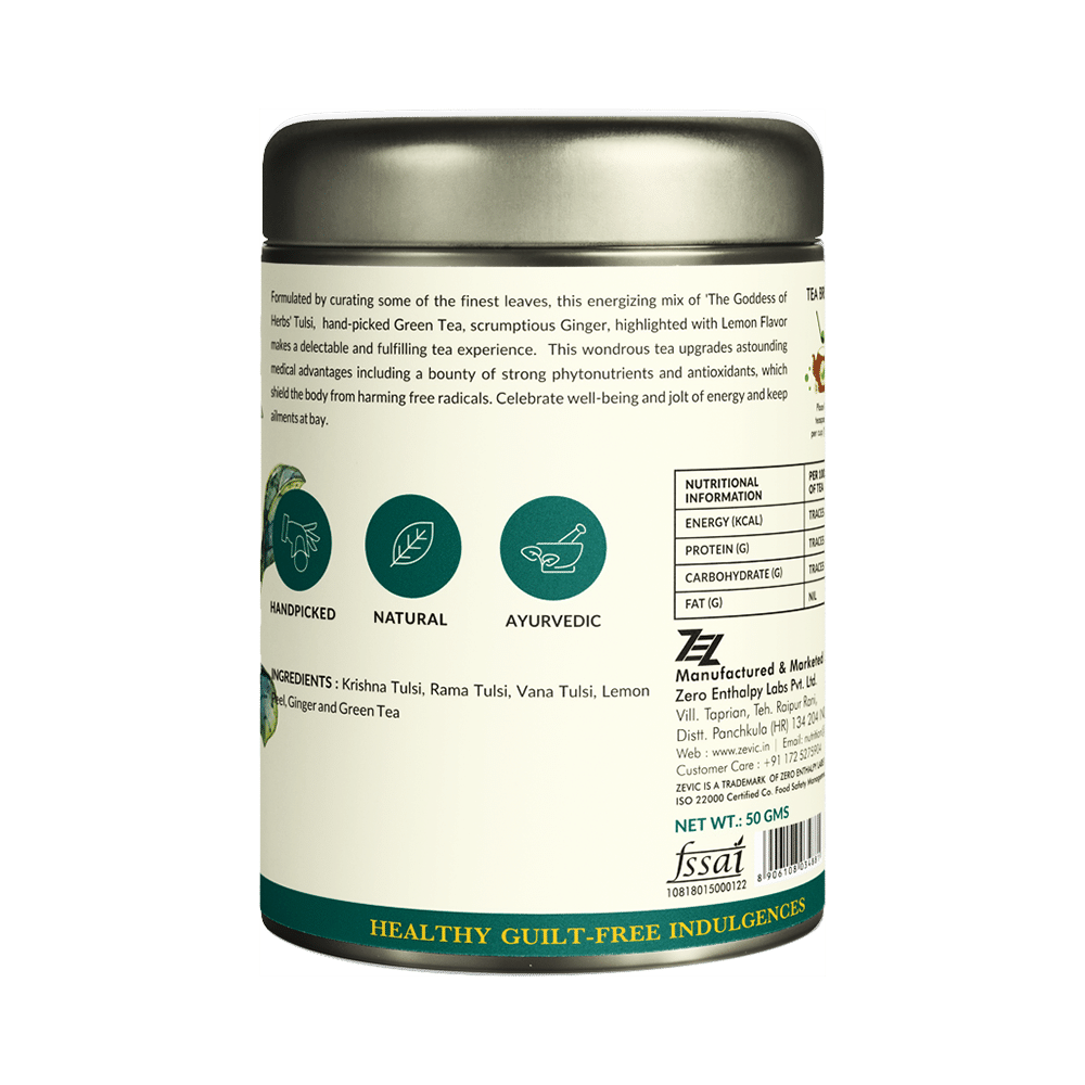 Zevic Ginger Tulsi Green Tea Natural Herbal Tea - Image 2