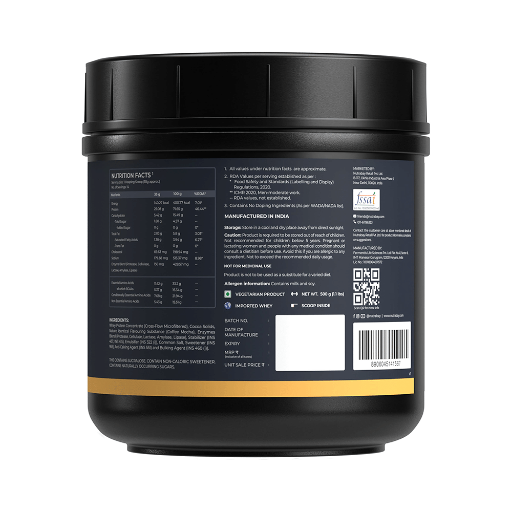 Nutrabay Gold Concentrate Whey Protein for Muscle Recovery | No Added Sugar Powder Cafe Mocha - Image 3