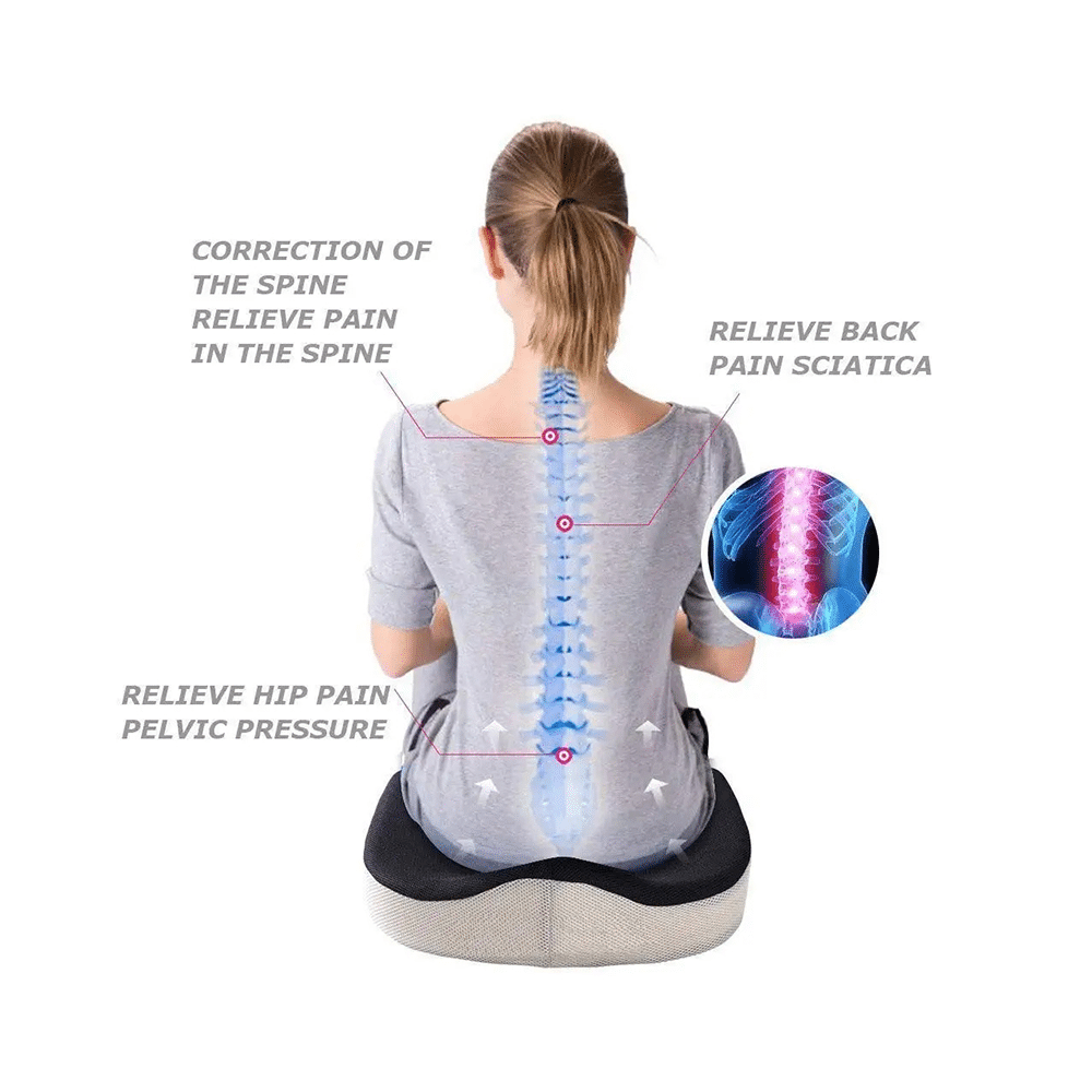 Superfine Comfort Orthopedic Female Coccyx Seat & Lumbar Back Cushion for Tailbone Pain, Back Pain and Scitica - Image 3