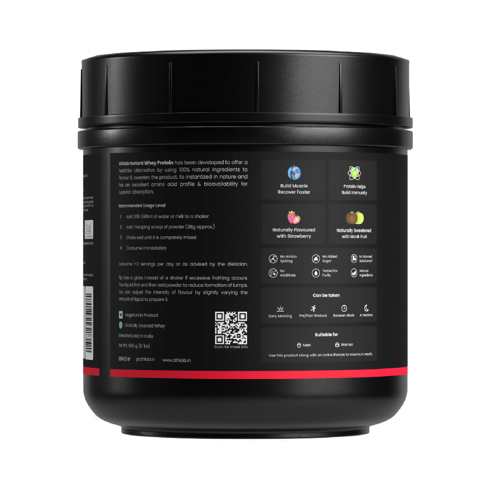 Athlab Instant Whey Protein Powder Strawberry Creme - Image 3