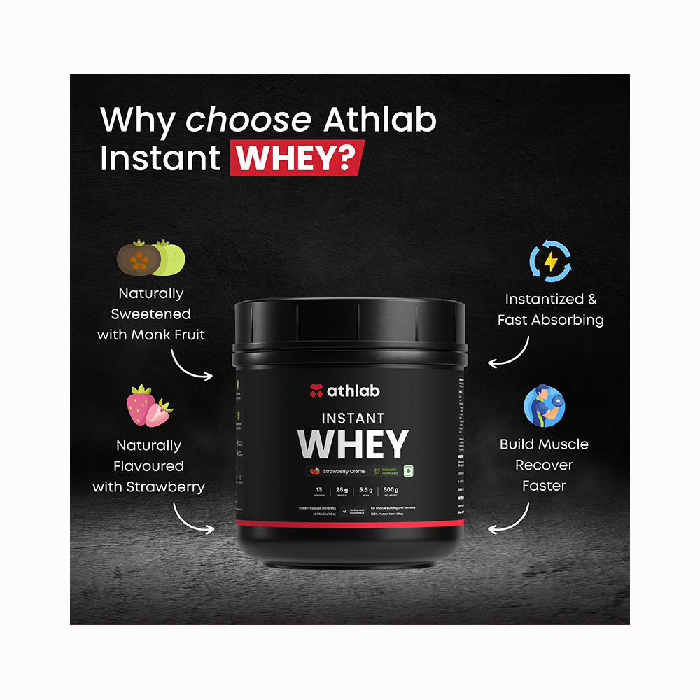 Athlab Instant Whey Protein Powder Strawberry Creme - Image 7