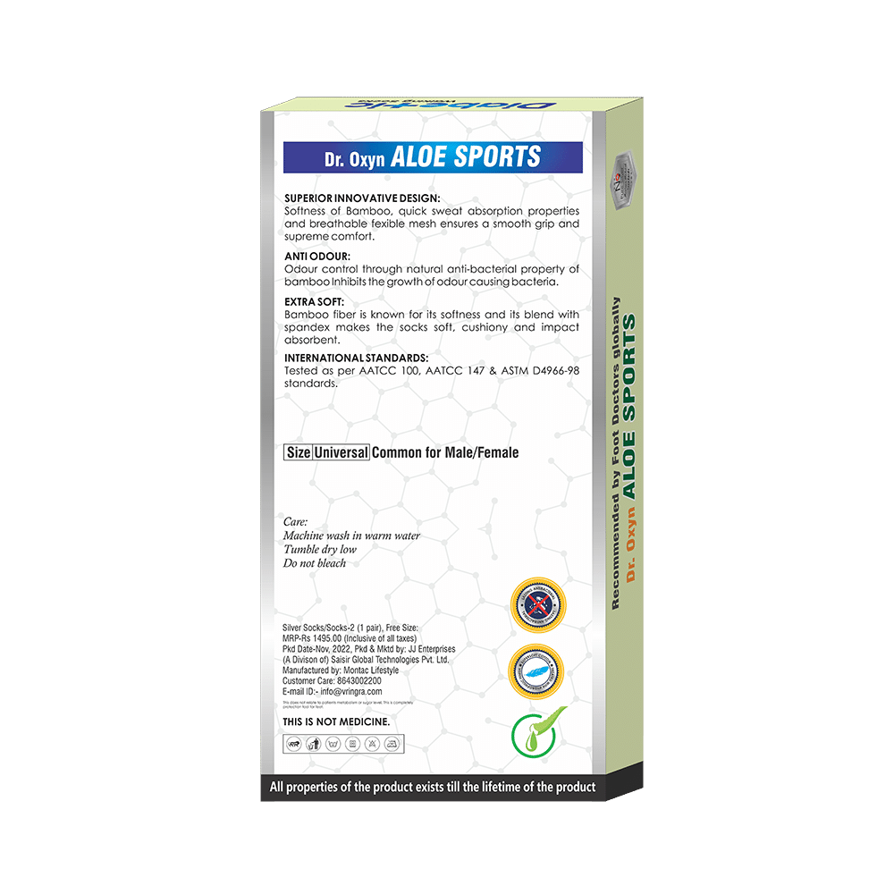 Vringra Combo Pack of Dr. Oxyn Aloe Sports Diabetic Comfort Walker and Dr. Oxyn Fresh Diabetic Socks (1 Pair Each) - Image 2