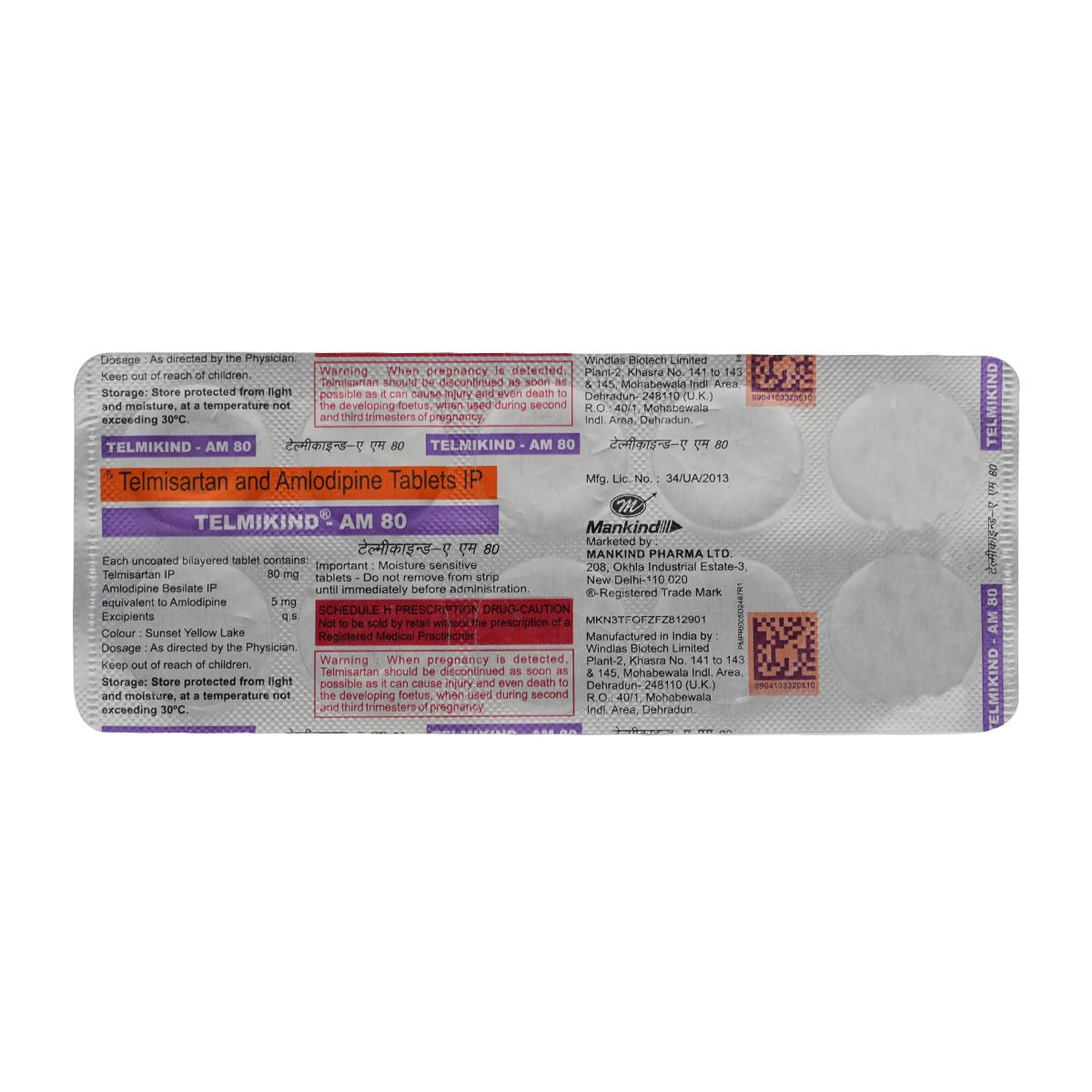 Telmikind AM 80mg/5mg Tablet - Image 1