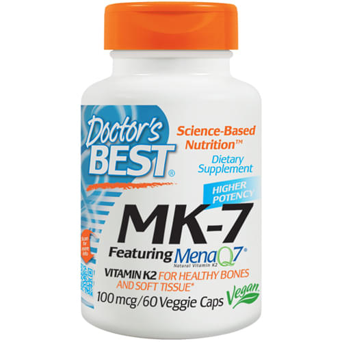 Doctor's Best MK-7 100mcg Veggie Caps | For Healthy Bones & Soft Tissue