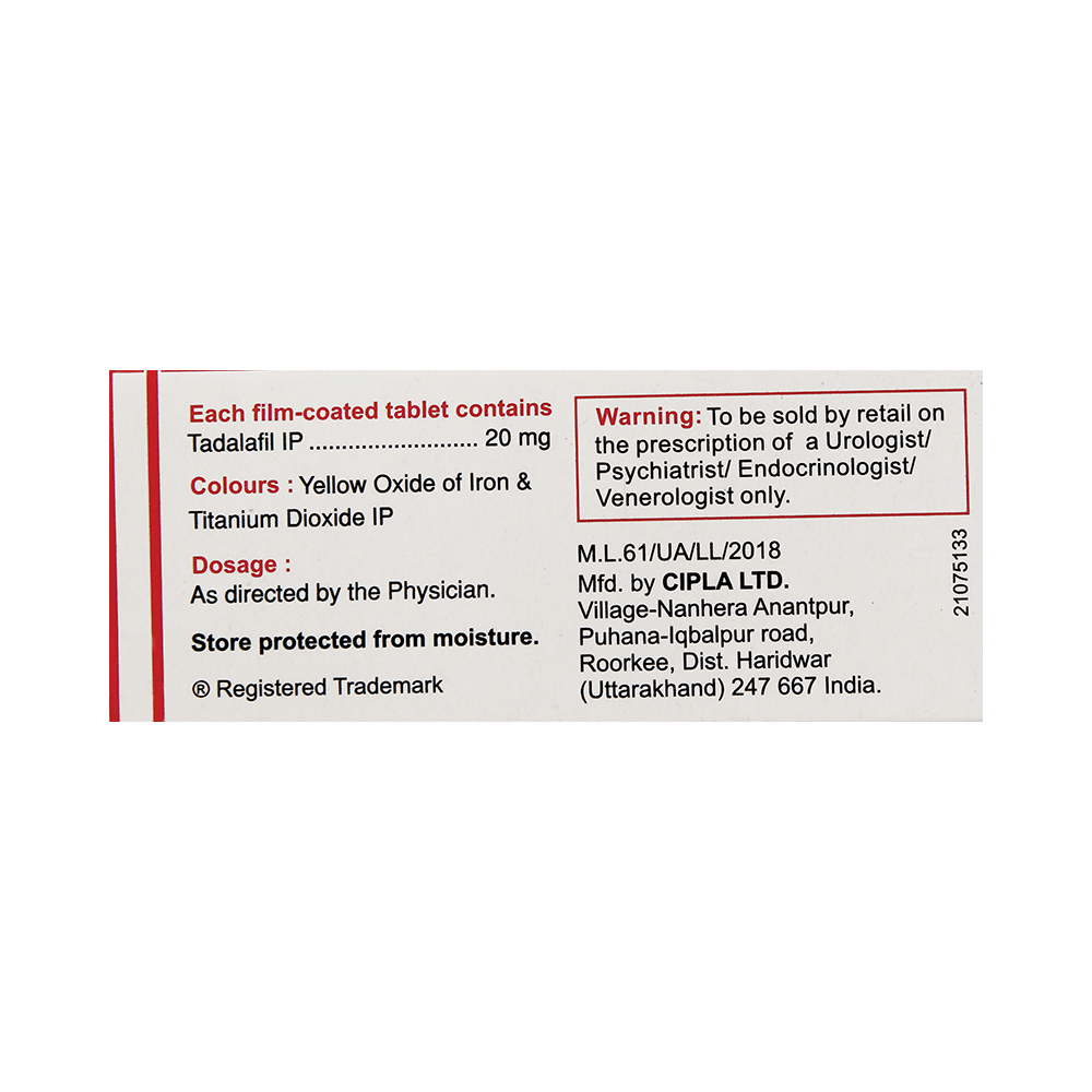 Tadacip 20 Tablet - Image 2