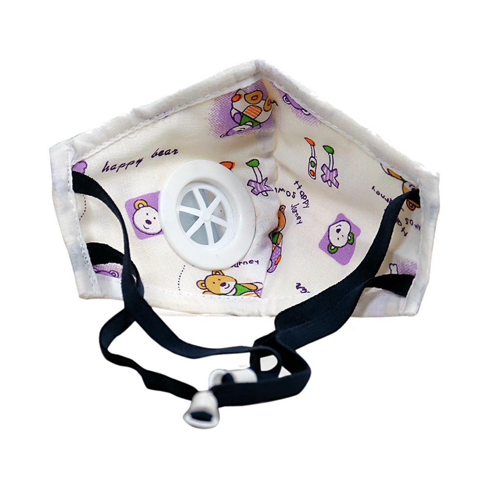 Advind Healthcare Smog Guard N95 Kids Mask with One Valve XS Teddy Bear Design - Image 4