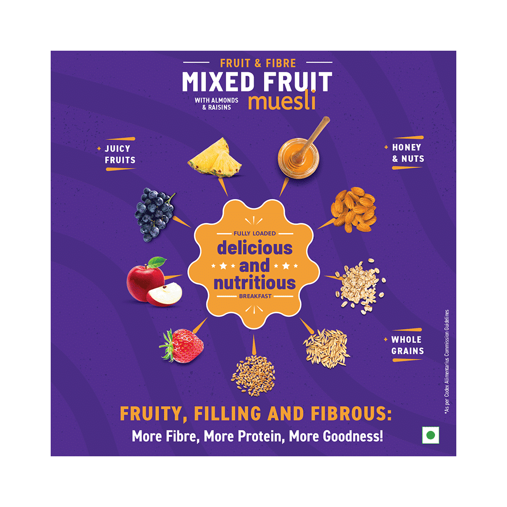 Bagrry's Fruit 'n' Fibre Mixed Fruit with Almonds and Raisins Muesli - Image 8