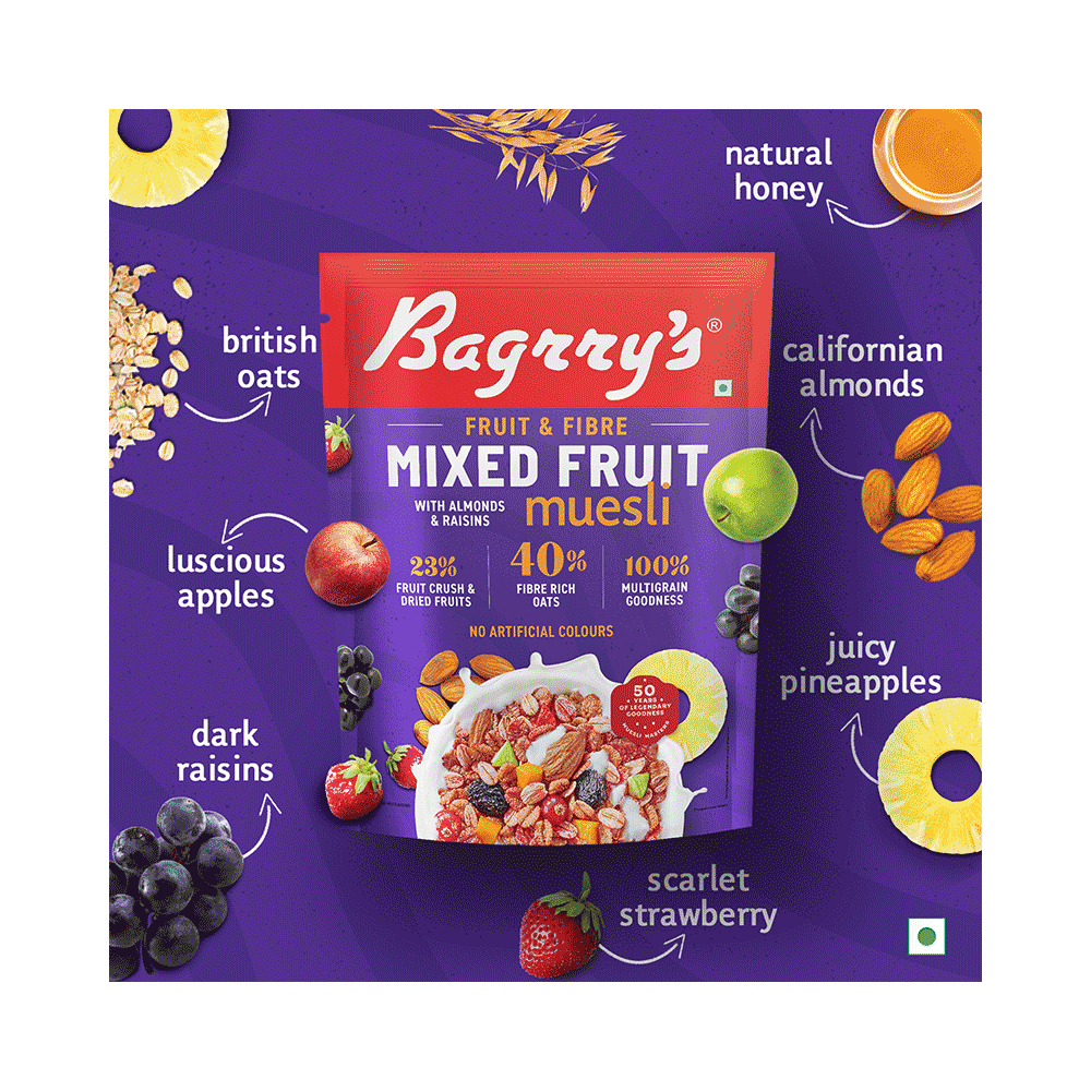 Bagrry's Fruit 'n' Fibre Mixed Fruit with Almonds and Raisins Muesli - Image 6