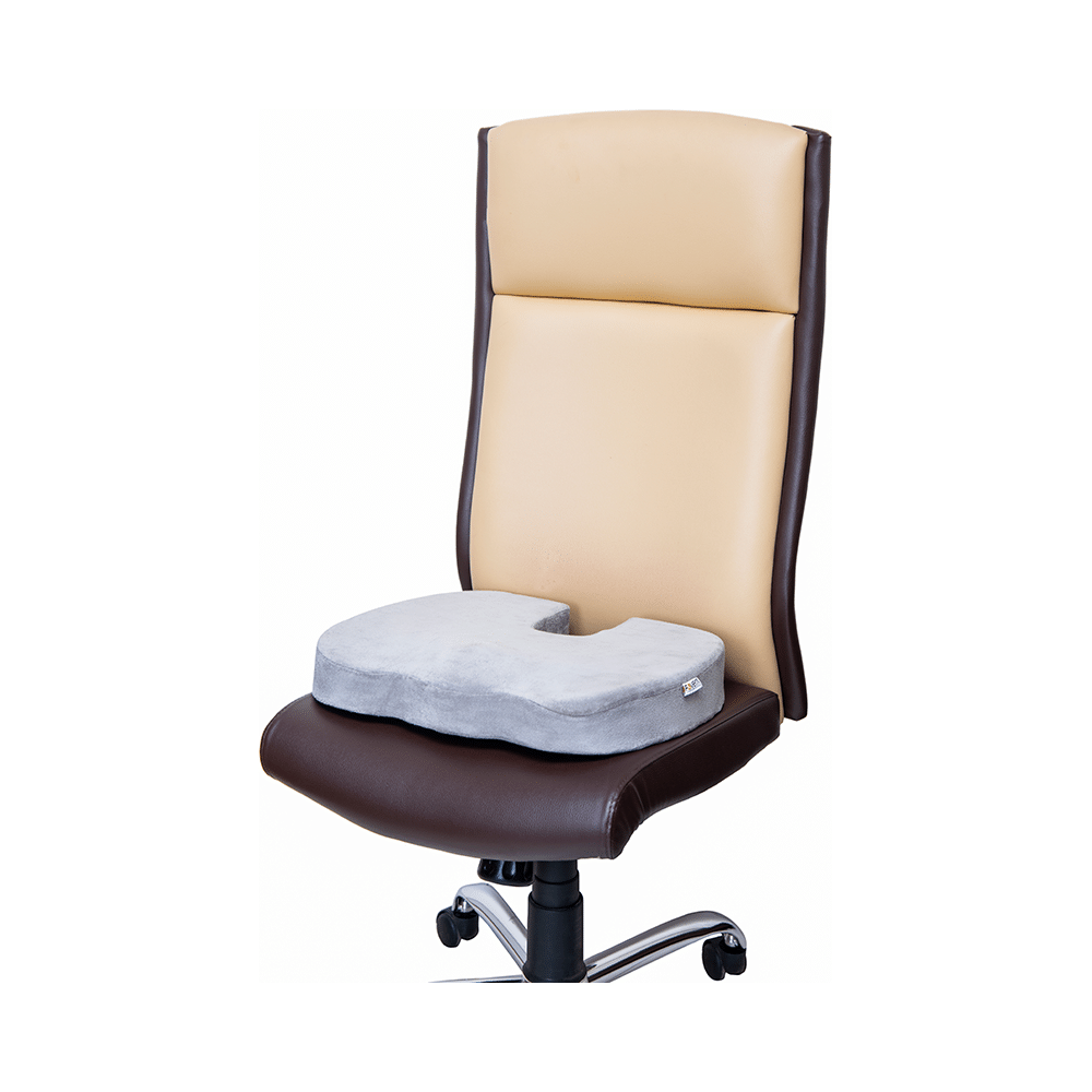 Fovera Orthopedic Memory Foam Coccyx Seat Cushion Medium Velour Grey - Image 4