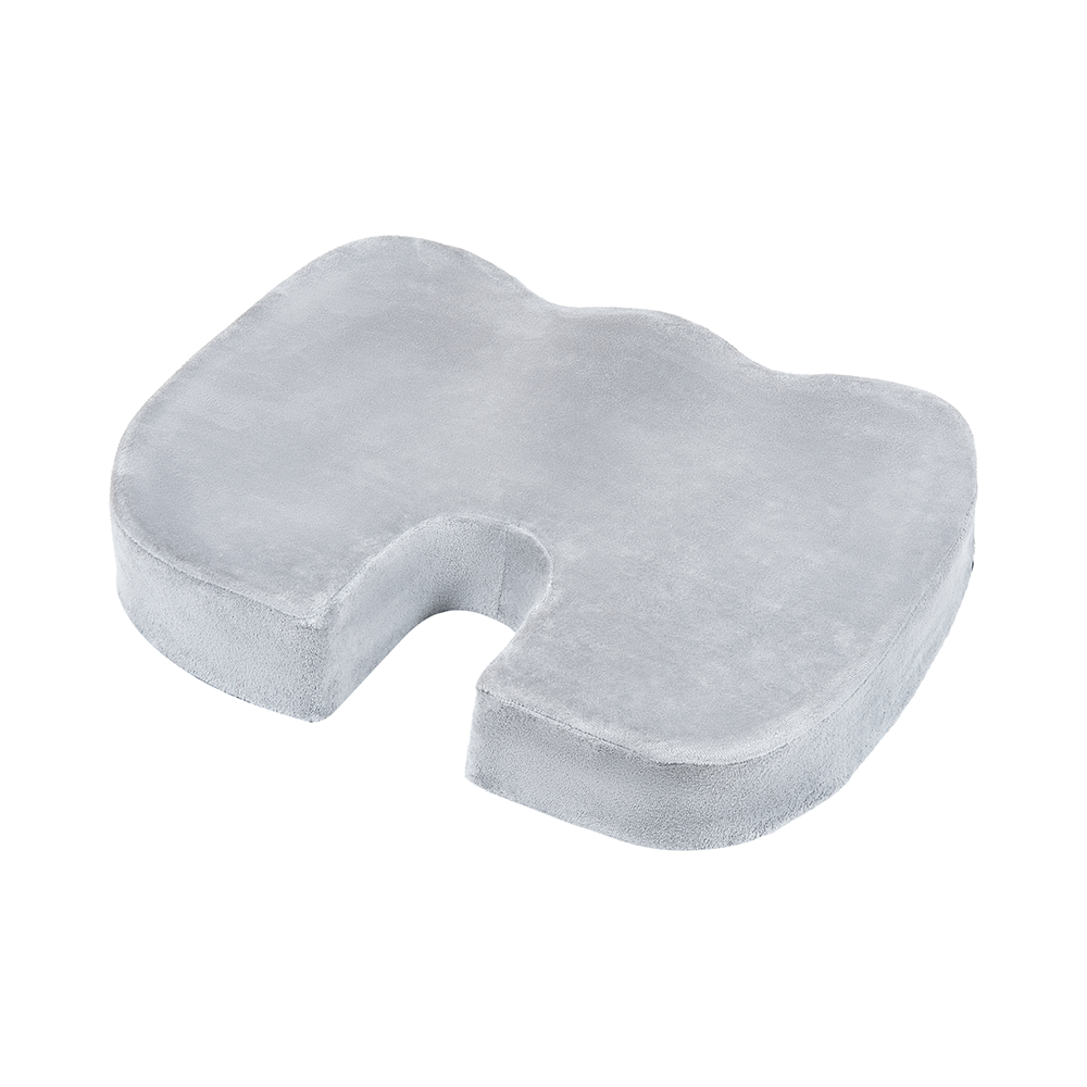 Fovera Orthopedic Memory Foam Coccyx Seat Cushion Medium Velour Grey - Image 1