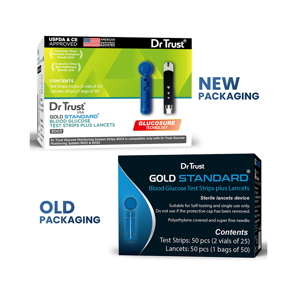 Dr Trust USA Gold Standard Blood Glucose 50 Test Strips Plus 50 Lancets - Image 3