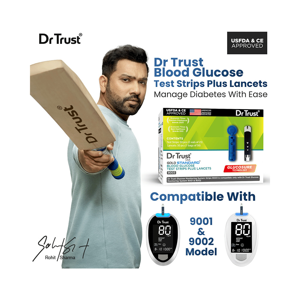 Dr Trust USA Gold Standard Blood Glucose 50 Test Strips Plus 50 Lancets - Image 2