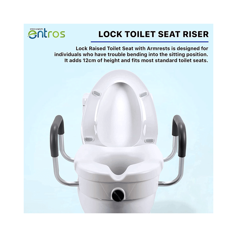 Entros SC7060I Raised Toilet Seat with Armrest for Handicap & Elderly - Image 2