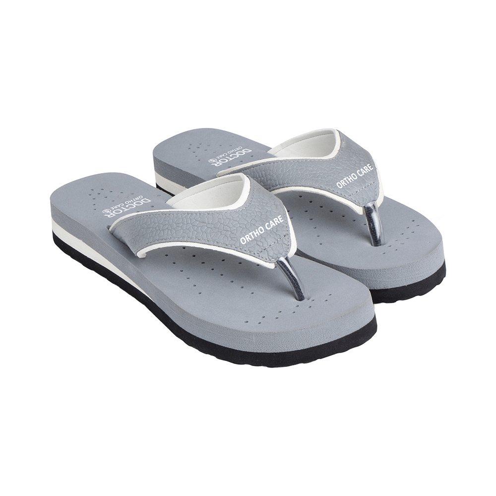 Doctor Extra Soft Ortho Care Orthopaedic Diabetic Pregnancy Comfort Flat Flipflops Slippers for Women Grey 4 - Image 9