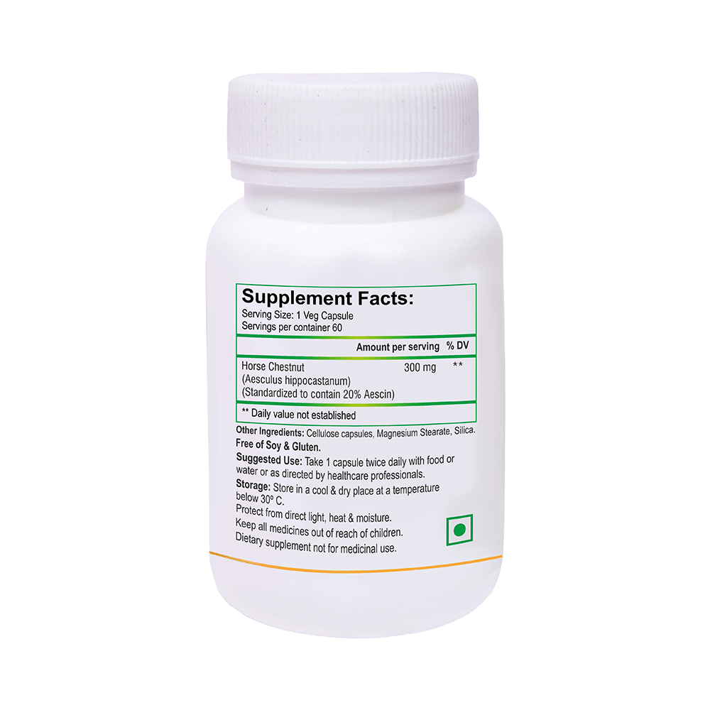 Biotrex  Horse Chestnut 300 mg Veg Capsule - Image 3