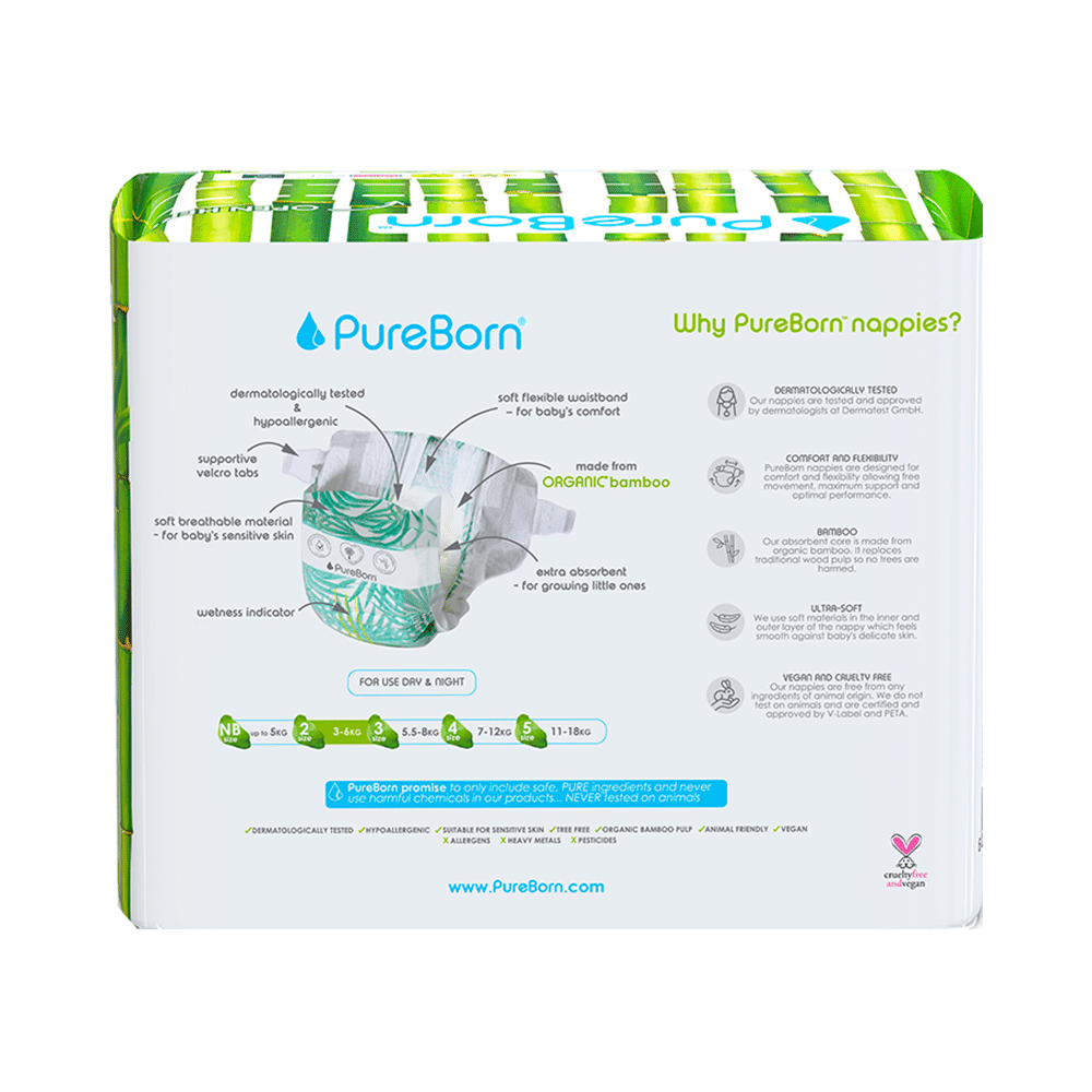 PureBorn Organic Bamboo Nappies | Size 2 - Image 2