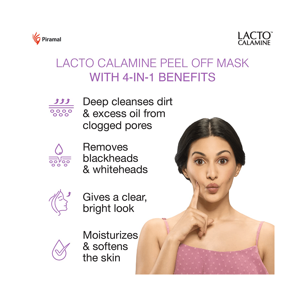 Combo Pack of Piramal Lacto Calamine Face Wash 100ml & Lacto Calamine Peel-Off Mask with Activated Charcoal and Vitamin E Mask 120gm - Image 3