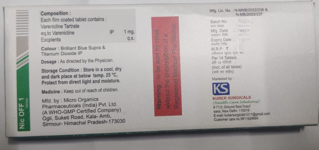 NIC-OFF 1 Tablet - Image 2