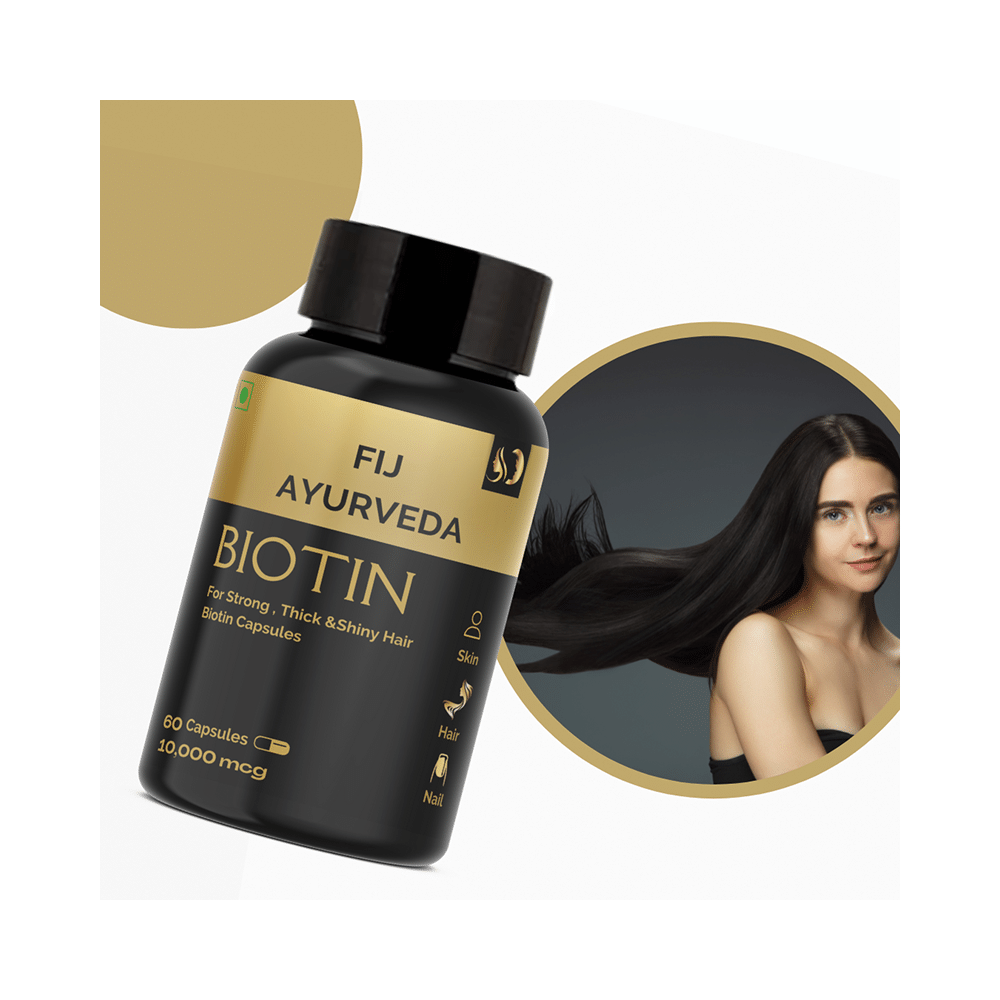Fij Ayurveda Biotin 10000mcg Capsule - Image 7