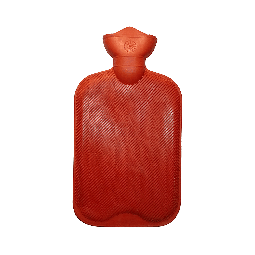 Mycure Rubber Hot Water Bag for  Pain Relief & Massager Red - Image 2