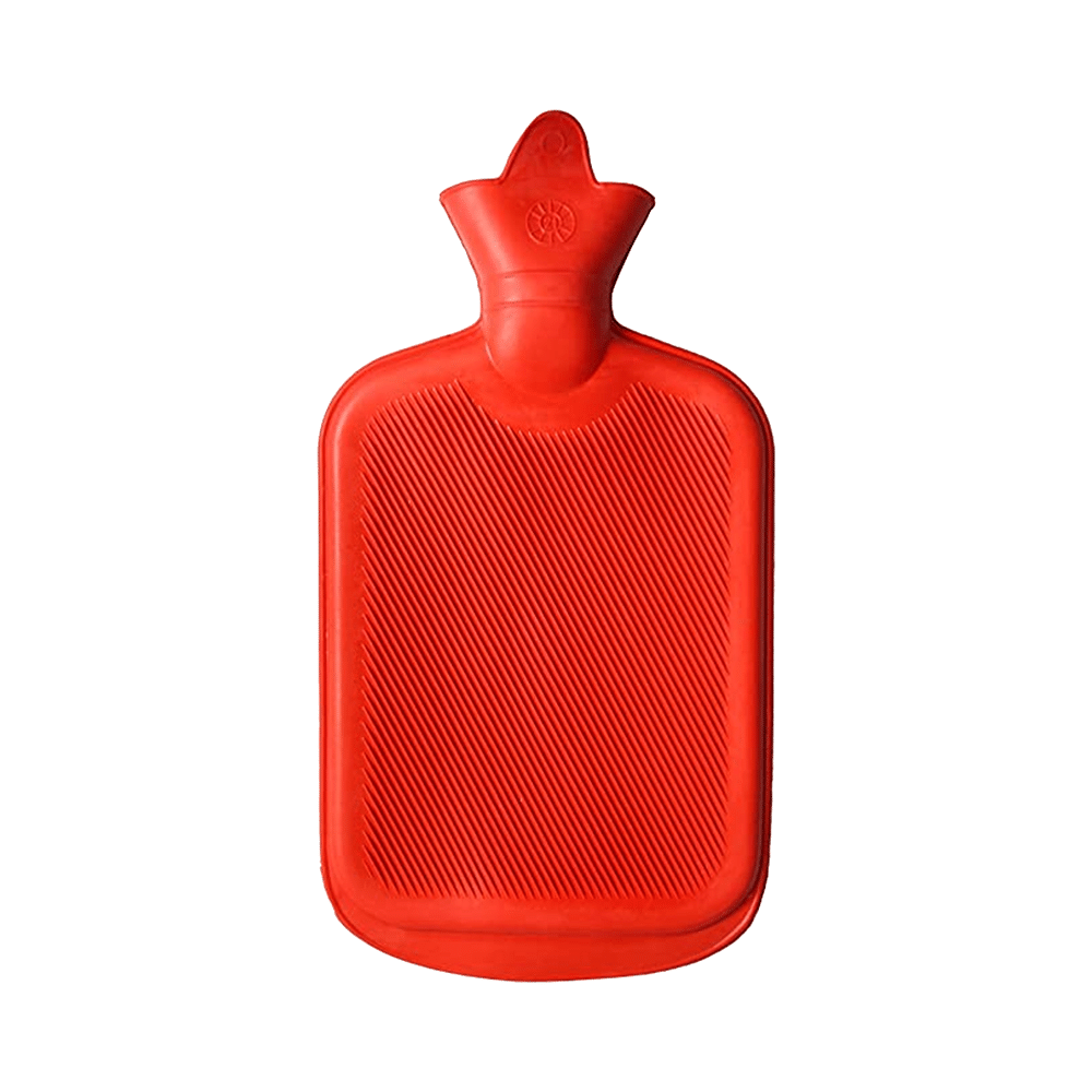 Mycure Rubber Hot Water Bag for  Pain Relief & Massager Red - Image 1