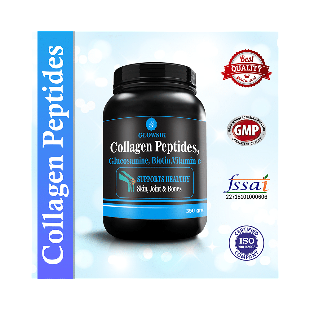 Glowsik Collagen Peptides, Glucosamine, Biotin, Vitamin C Powder - Image 4