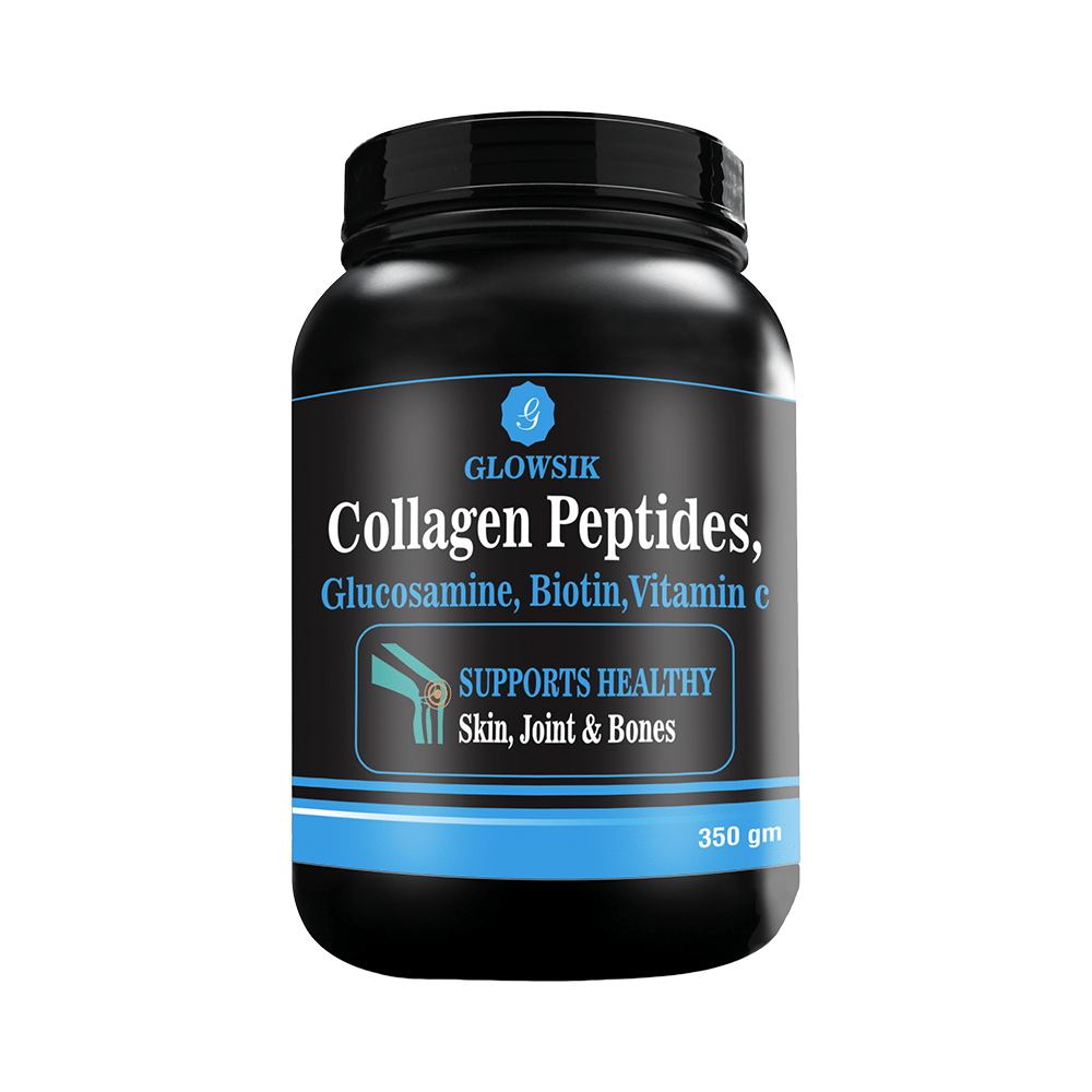 Glowsik Collagen Peptides, Glucosamine, Biotin, Vitamin C Powder - Image 1