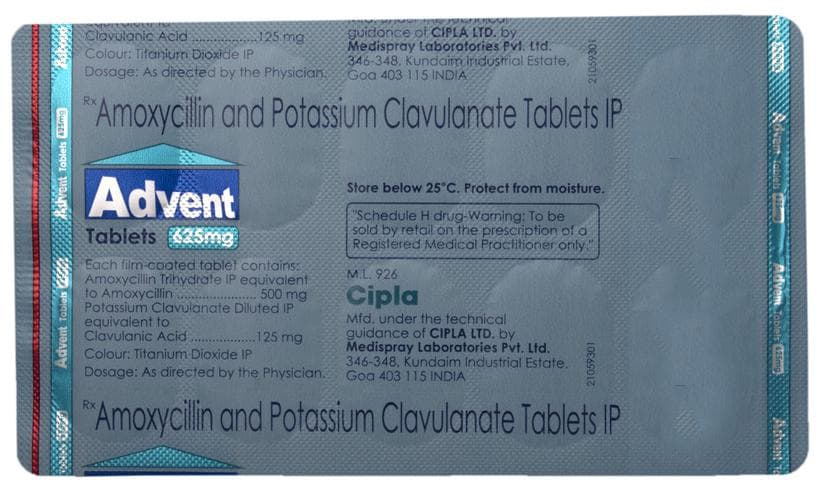 Advent 625mg Tablet - Image 2