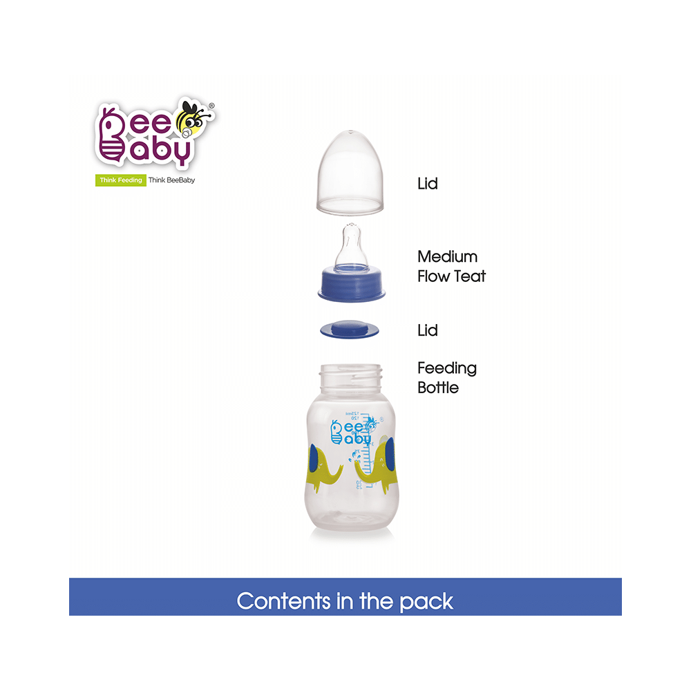 BeeBaby Easy Start Baby Feeding Bottle with 2 Anti-Colic Nipples 4 Months+ Blue - Image 9