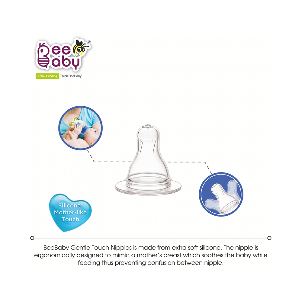 BeeBaby Easy Start Baby Feeding Bottle with 2 Anti-Colic Nipples 4 Months+ Blue - Image 6