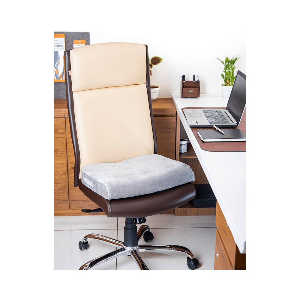 Fovera Tri-Foam Seat Cushion XL Velour Grey - Image 4