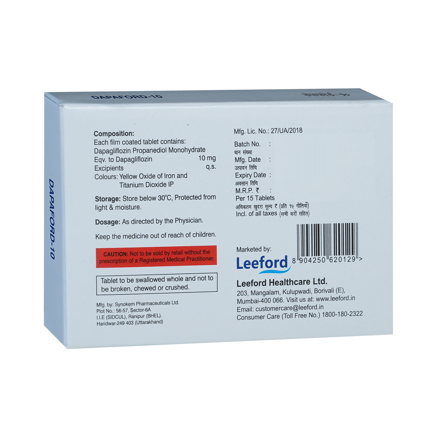 Dapaford 10 Tablet - Image 3