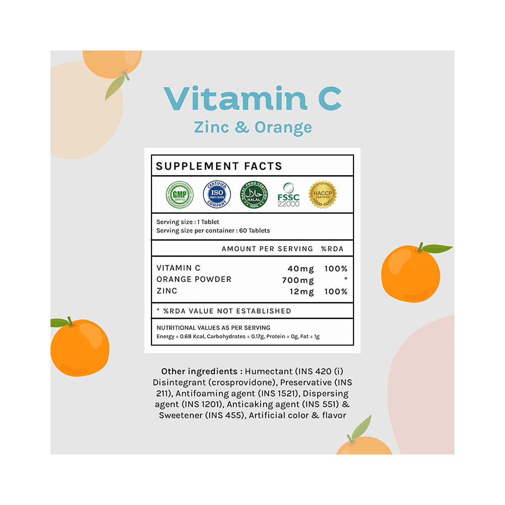 Unifit Combo Pack of Vitamin C Zinc & Orange Chewable Tablet & Vitmain C Zinc & Cherry Chewable Tablet (60 Each) - Image 6