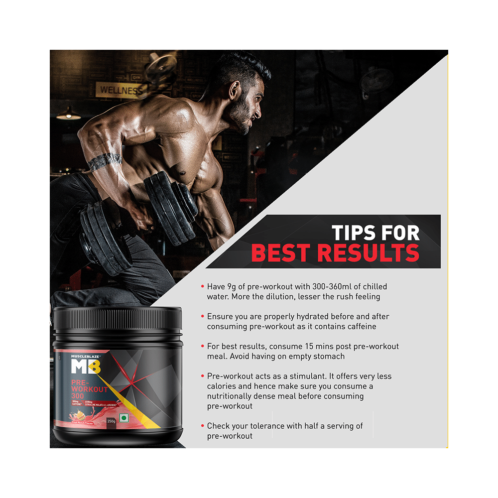 MuscleBlaze MB Pre-Workout 300 | With Citrulline & Arginine | For Energy & Recovery | Fruit Punch Powder - Image 7
