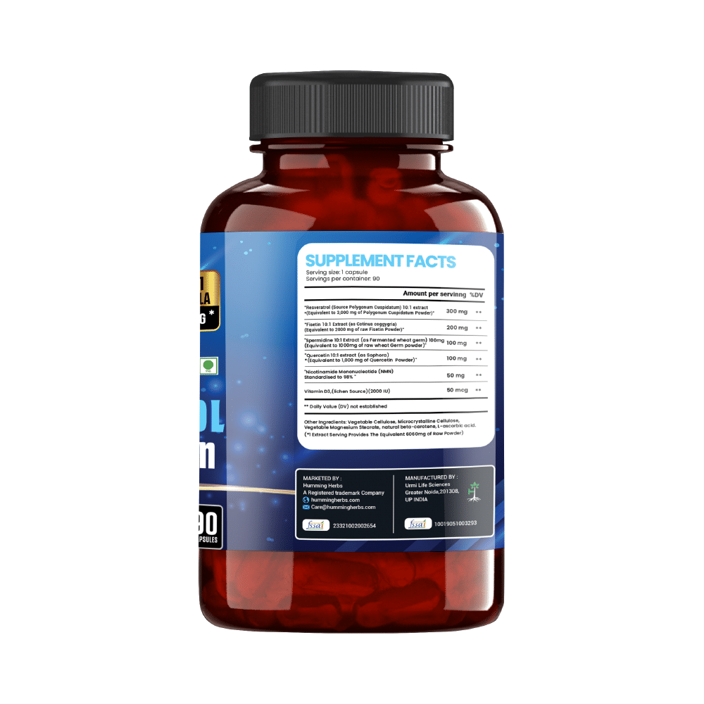 Humming Herbs Resveratrol Nmn + Quercetin Capsule (90 Each) - Image 2