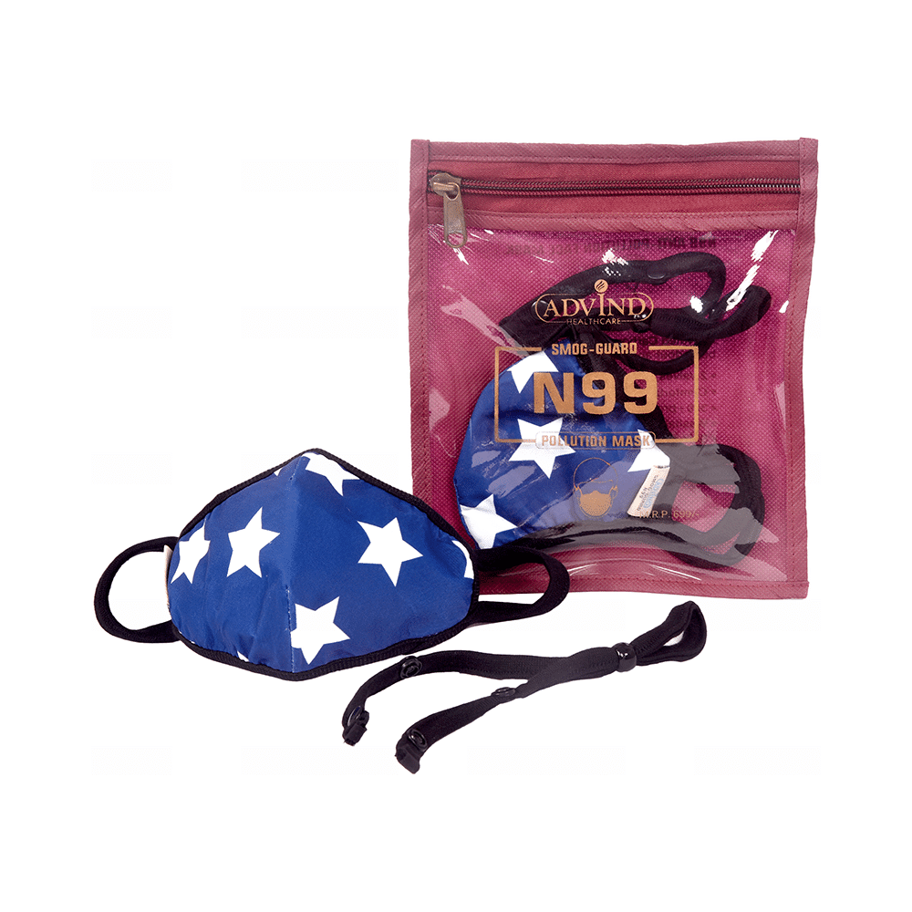 Advind Healthcare Smog-Guard N99 Pollution Mask for Kids Small Star Design without Valve - Image 1