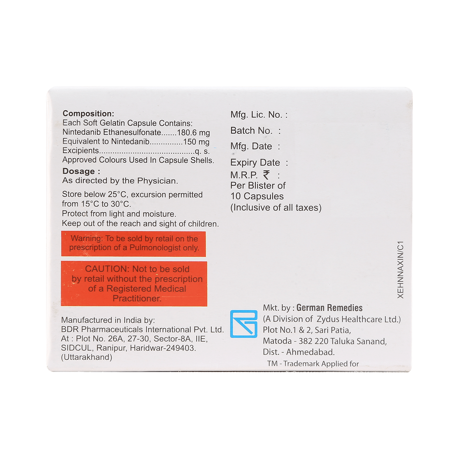 Nindev 150mg Soft Gelatin Capsule - Image 3