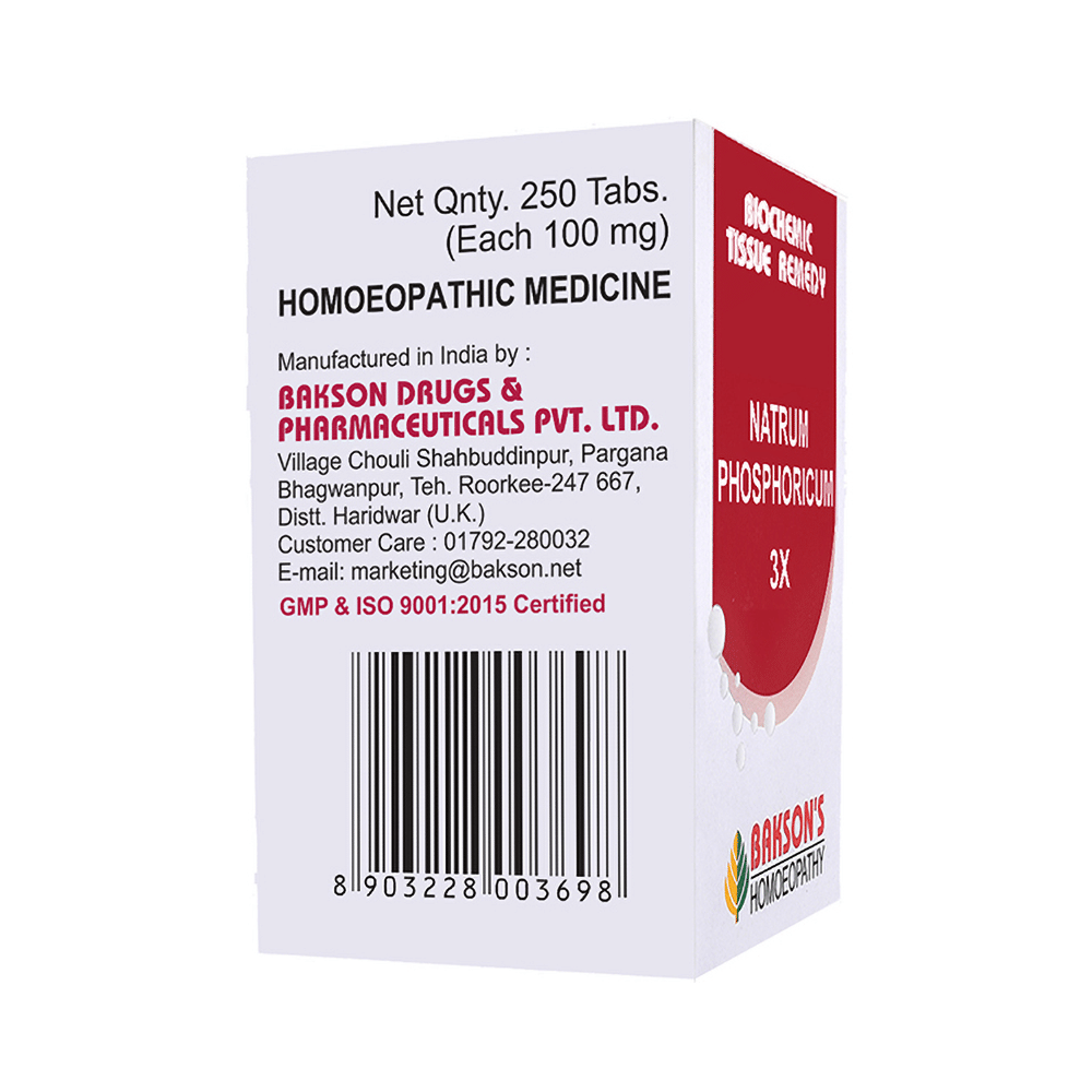 Bakson's Homeopathy Natrum Phosphoricum Biochemic Tablet 3X - Image 3
