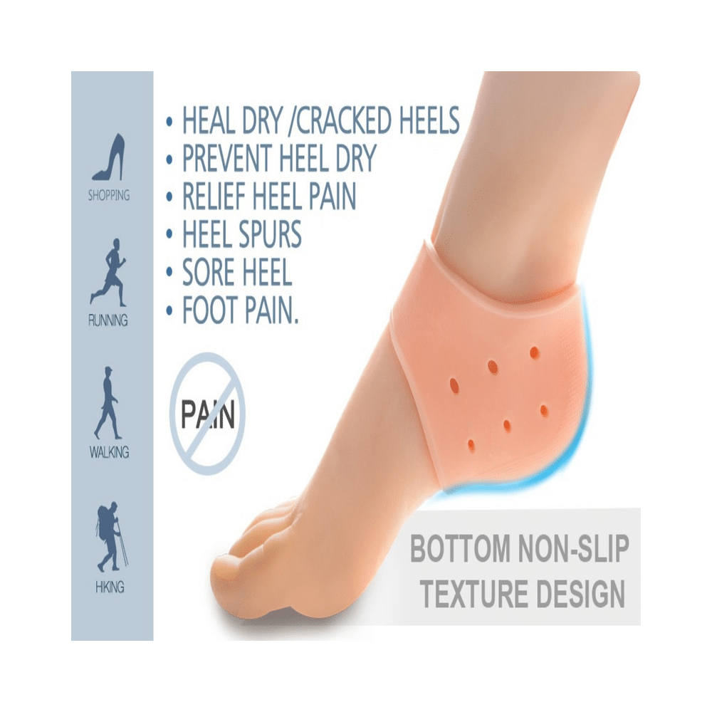 Agarwals Soft & Comfy Silicone Gel Heel Pad Foot Protector Socks for Pain Relief (1 Pair) - Image 2
