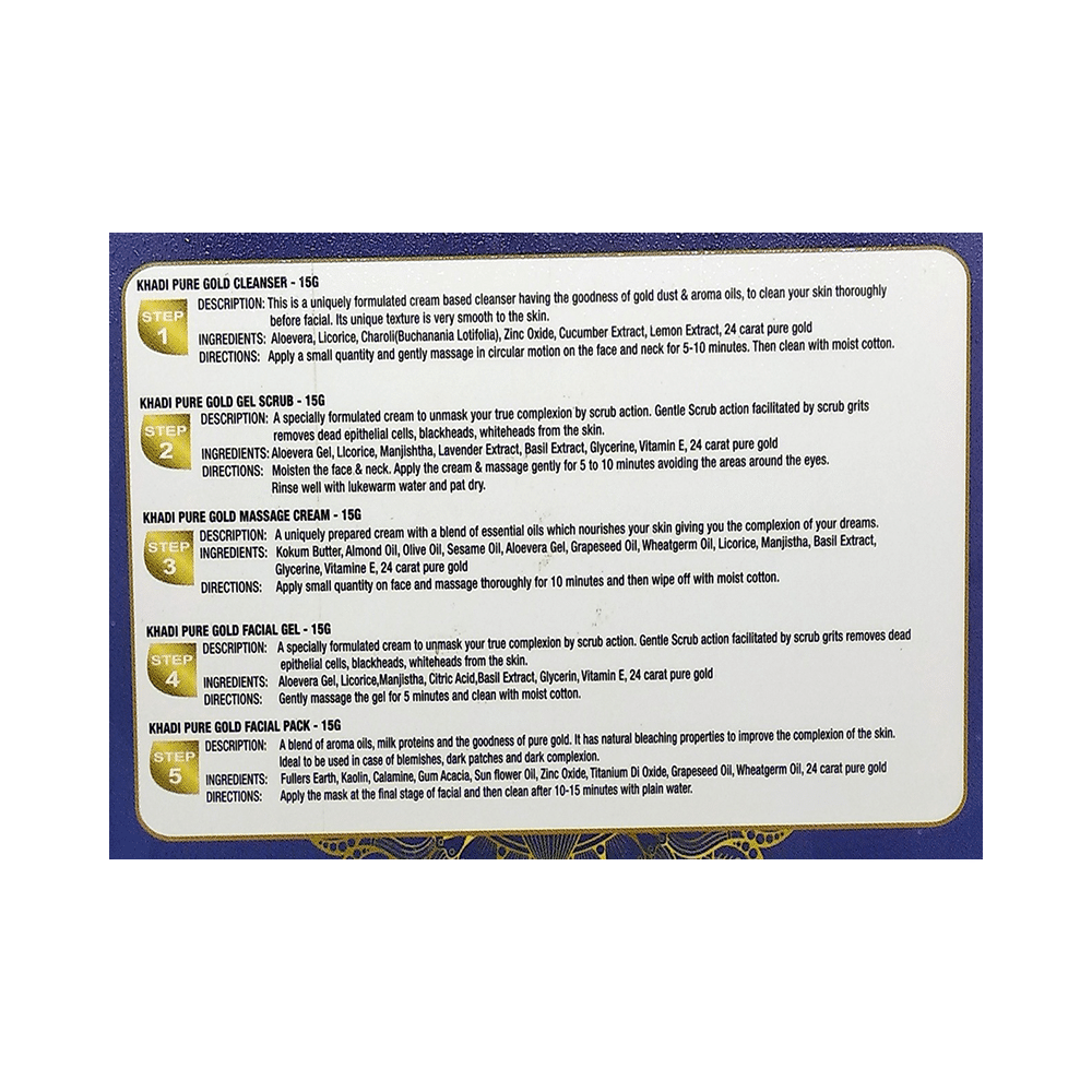 Khadi Pure Gold Touch Mini Facial Kit - Image 2