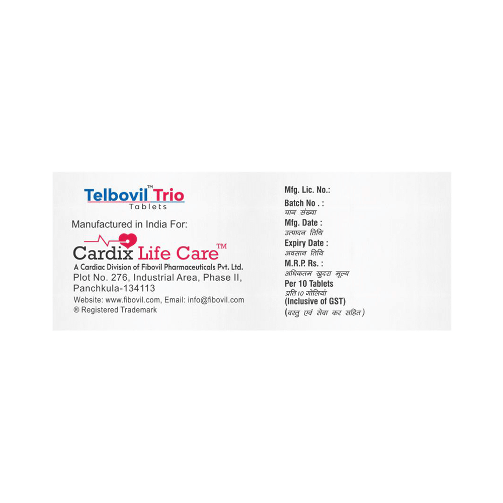 Telbovil Trio 40mg/10mg/12.5mg Tablet - Image 3