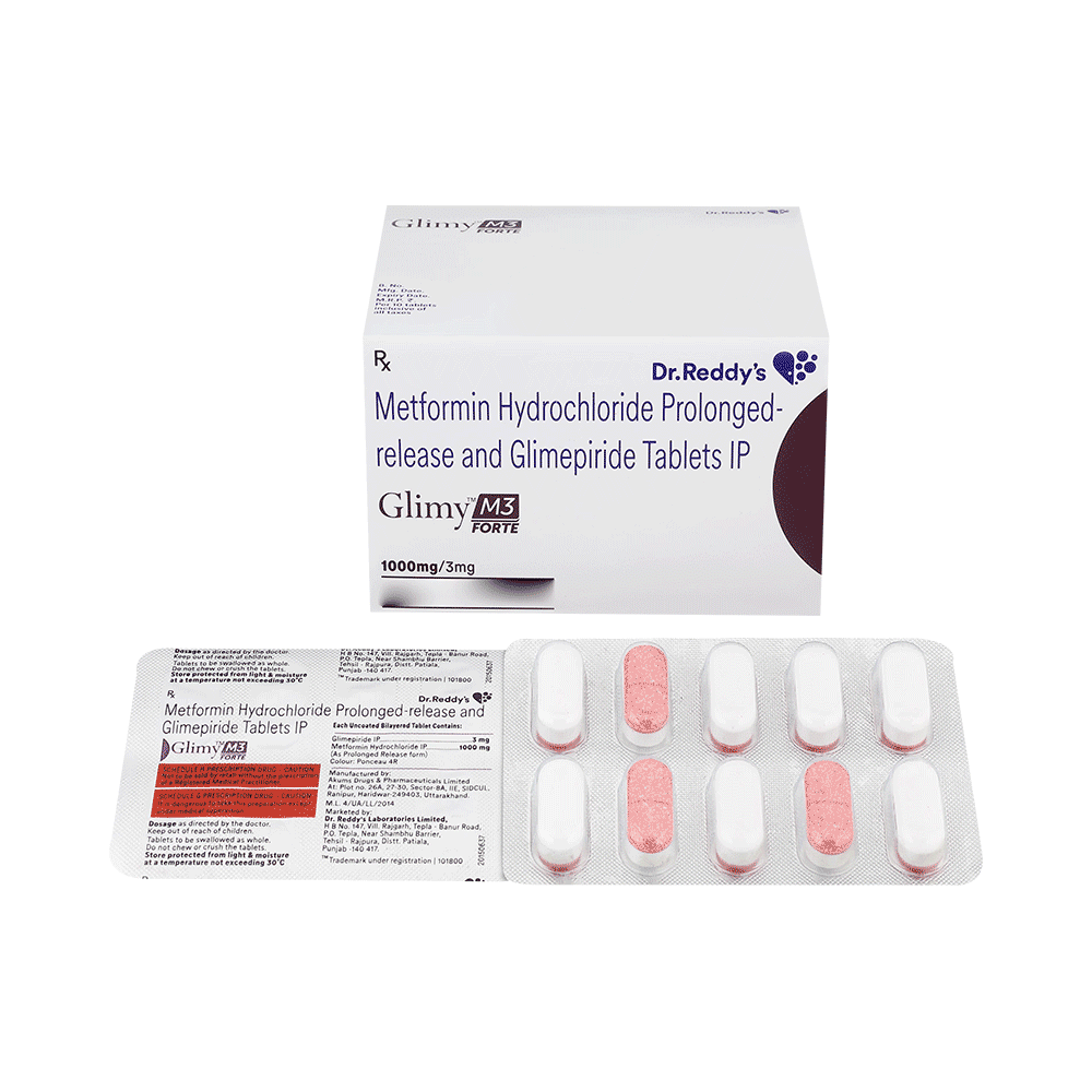 Glimy M Forte 3mg/1000mg Tablet - Image 3