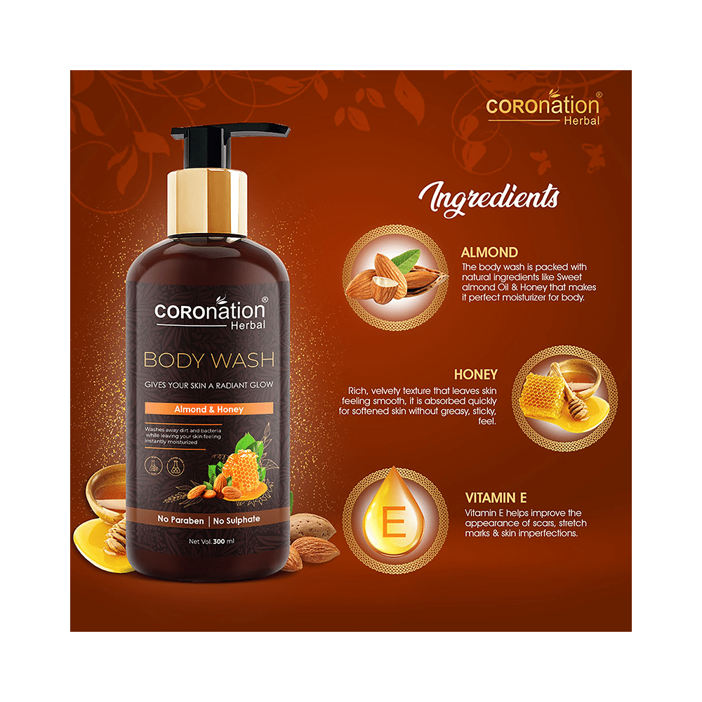 Coronation Herbal Almond & Honey Body Wash (300ml Each) - Image 2