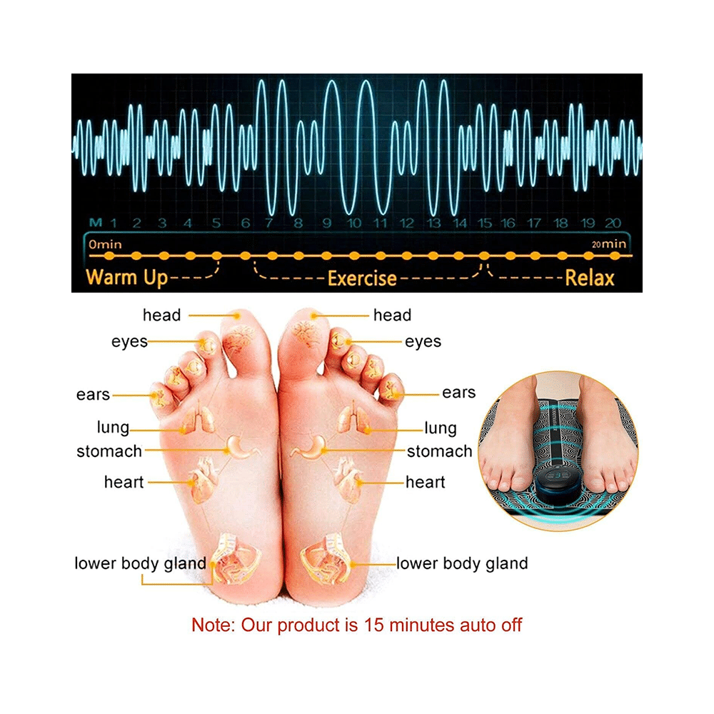 Agarwals EMS Electric Portable Folding Foot Massager Mat with Stimulator - Image 2