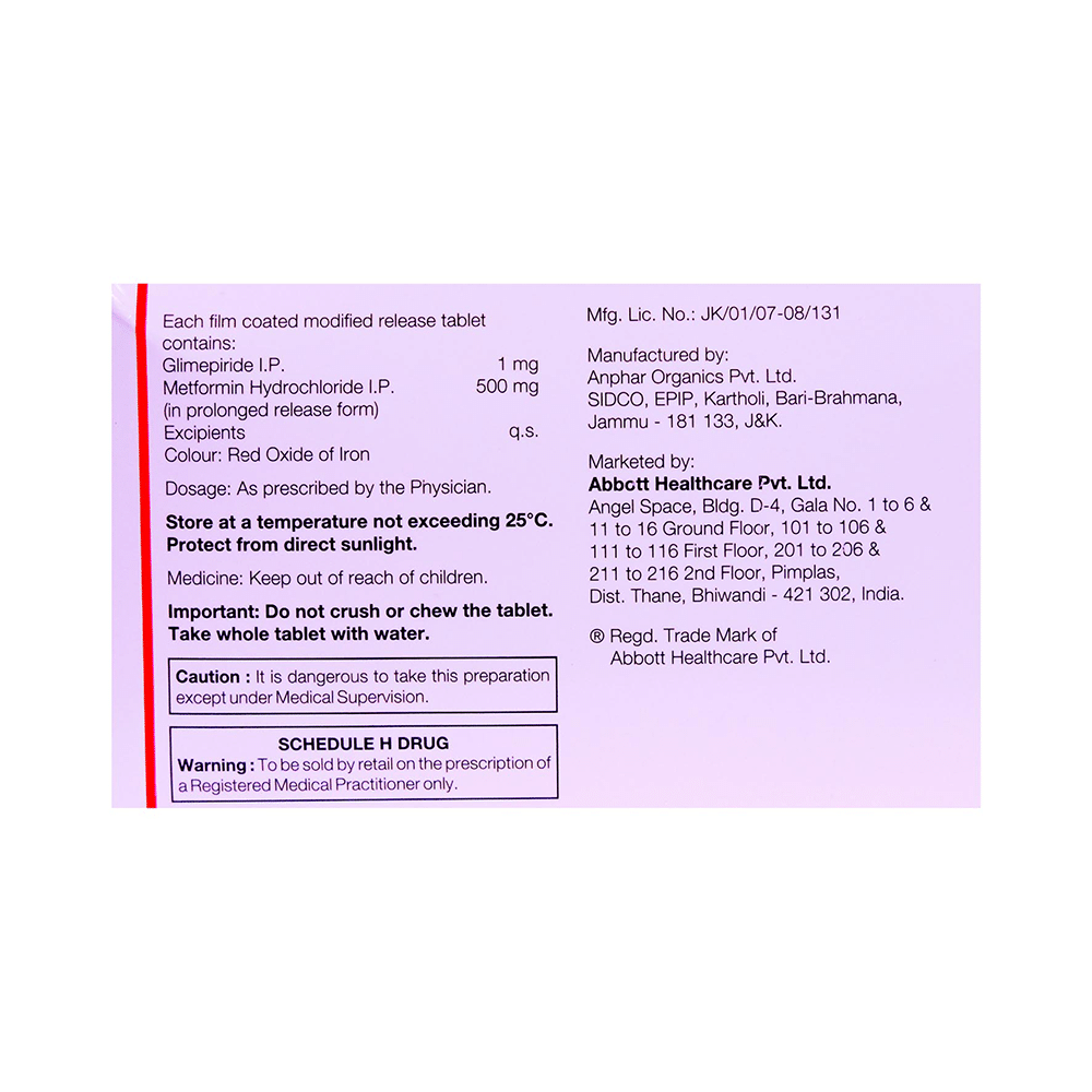Gluformin G 1 New Tablet PR - Image 2