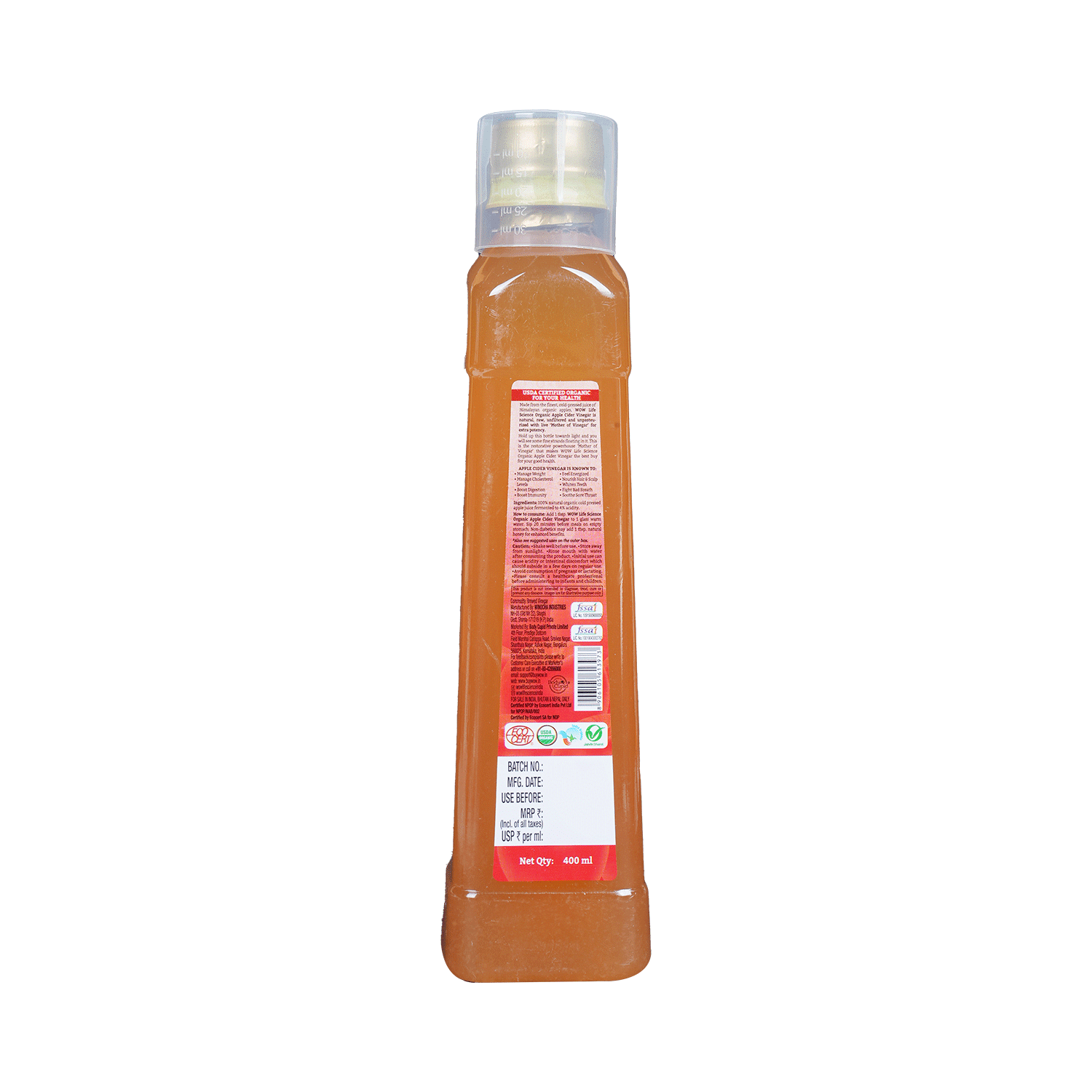 WOW Life Science Organic Apple Cider Vinegar ACV with Mother | For Metabolism & Weight Loss - Image 6